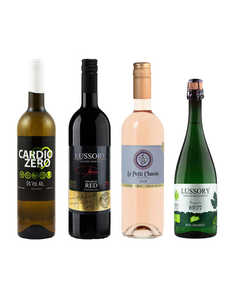 Sampler pack 1 (4) - Lussory Tempranillo, Elivo Cardio White, Le Petit Chavin Rose, Lussory Organic Sparkling Brut