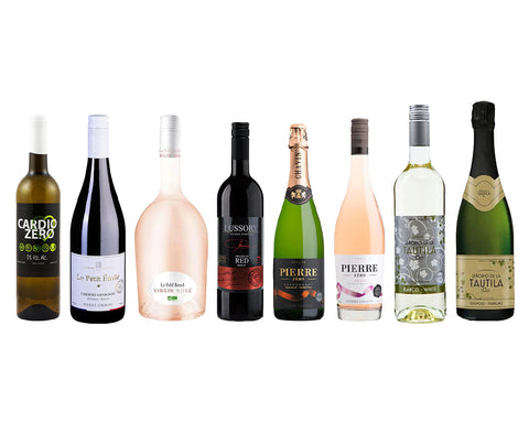 Sampler pack 2 (8)- Tautila Blanco, Cardio White, Lussory Merlot, Etoile Cab, Pierre Zero Rose, Beret Virgin Rose, Tautila Espumoso Blanco, Pierre Zero Chardonnay Sparkling